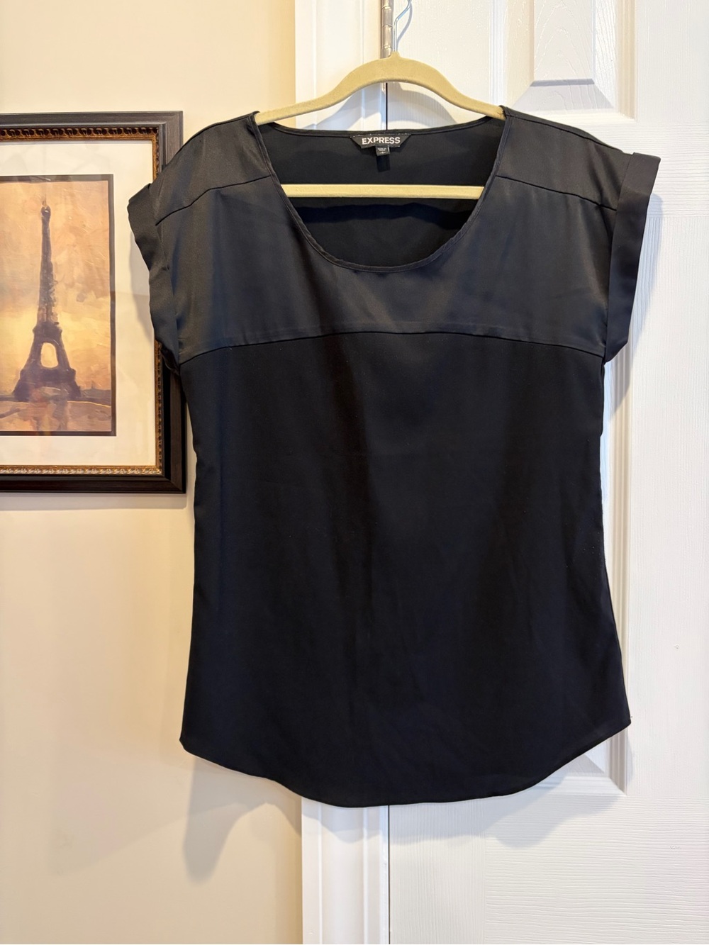 Express Women's Black Cap-Sleeve Blouse